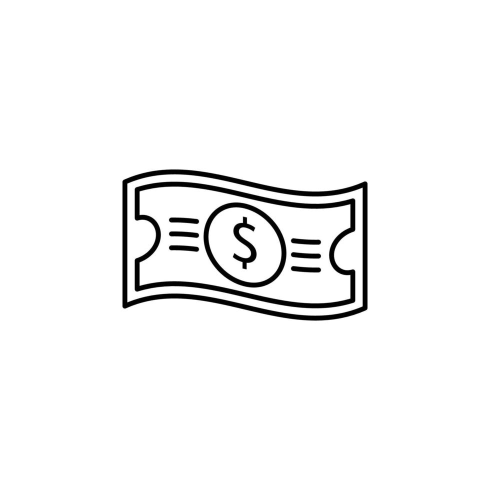 Bill dollar vector icoon illustratie