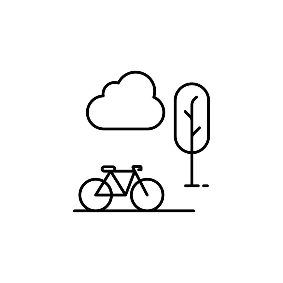 fiets in de park vector icoon illustratie