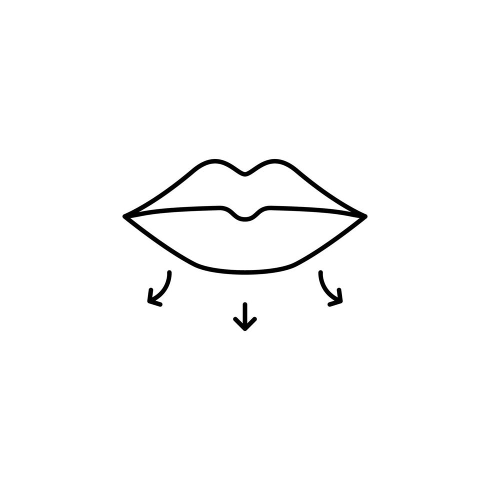 lippen, plastic chirurgie vector icoon illustratie