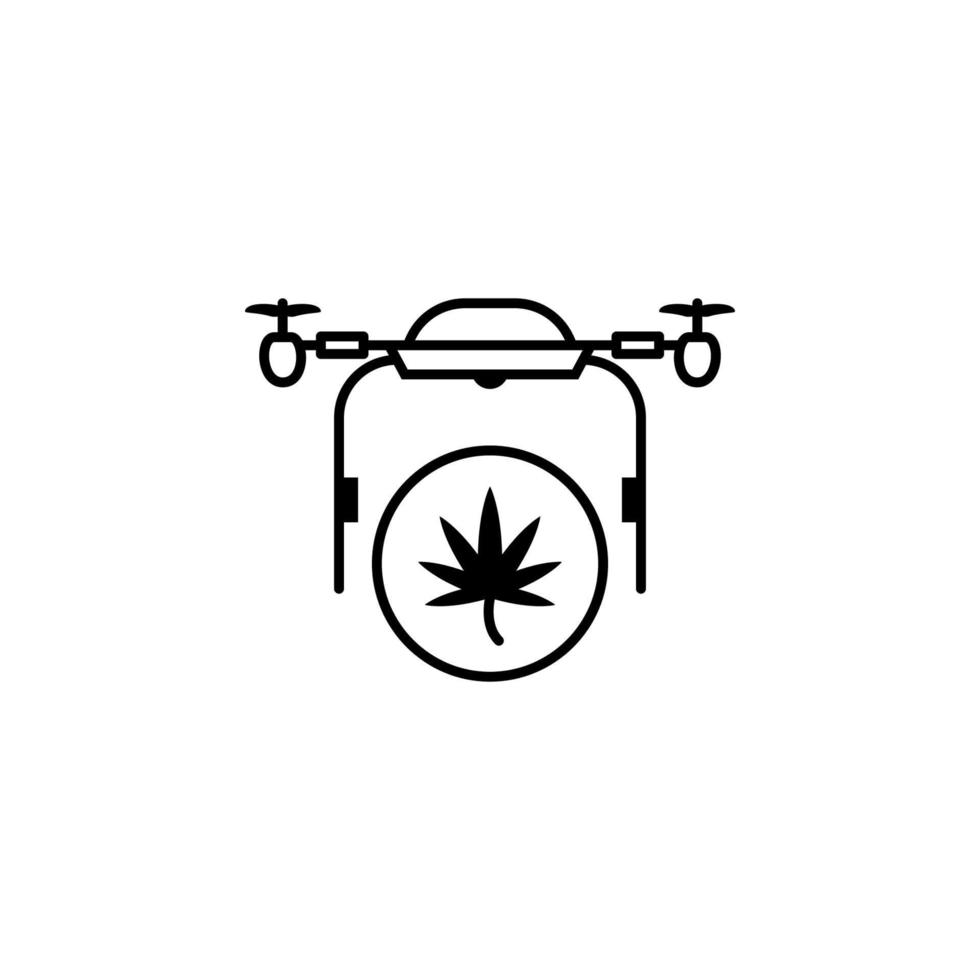 quadcopter, drone, marihuana vector icoon illustratie