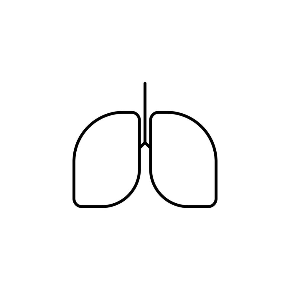 orgaan longen lijn vector icoon illustratie
