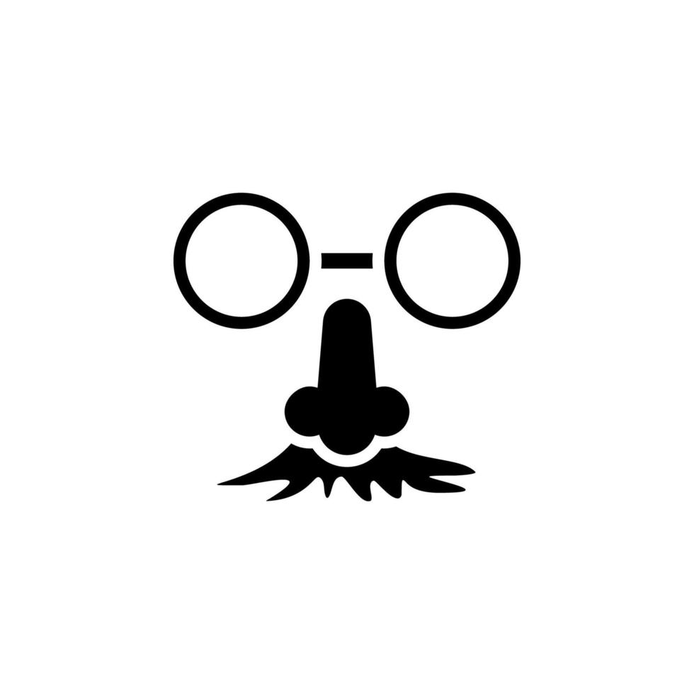 overhead neus- en bril vector icoon illustratie