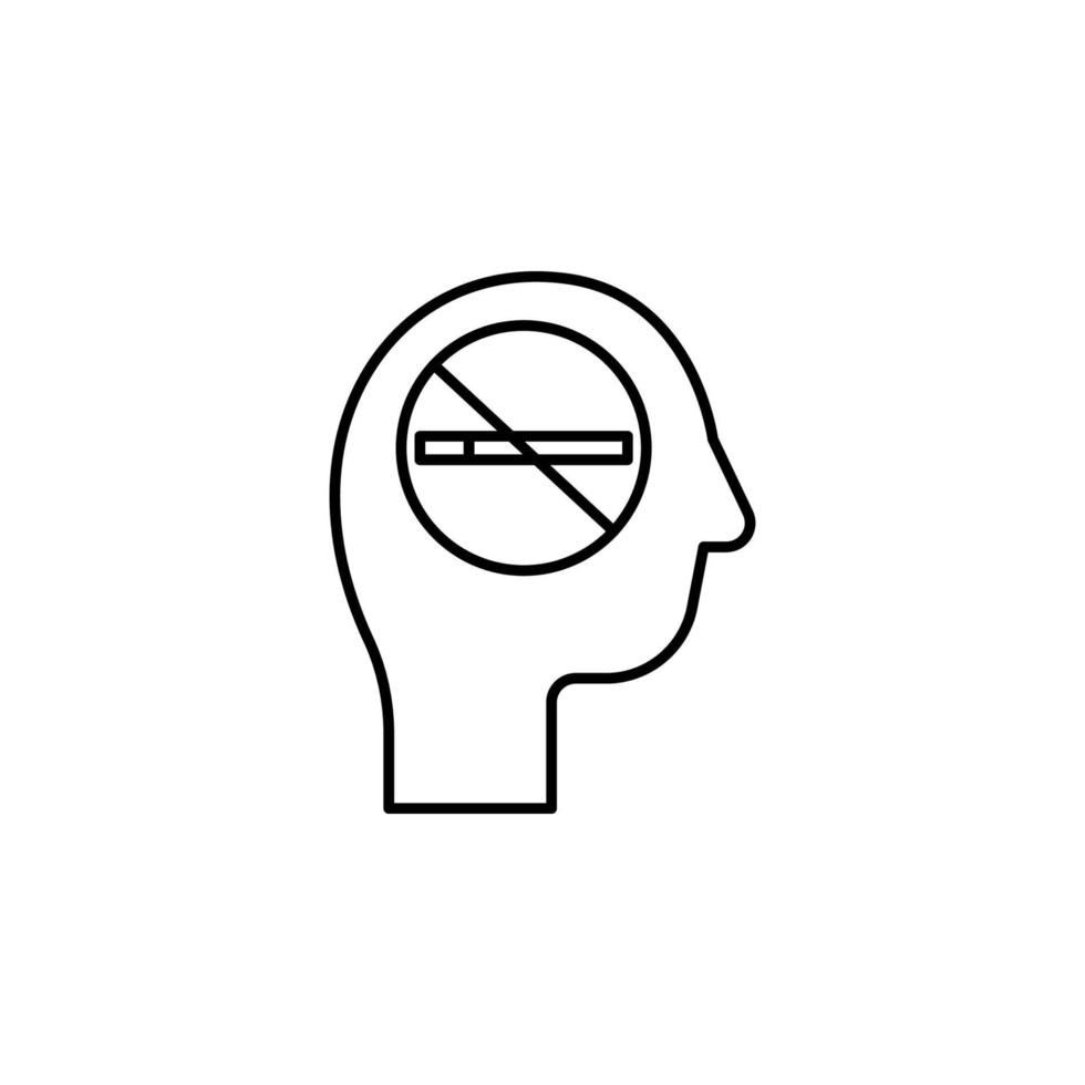 gezondheidszorg, gedachte, Nee roken, verbod vector icoon illustratie