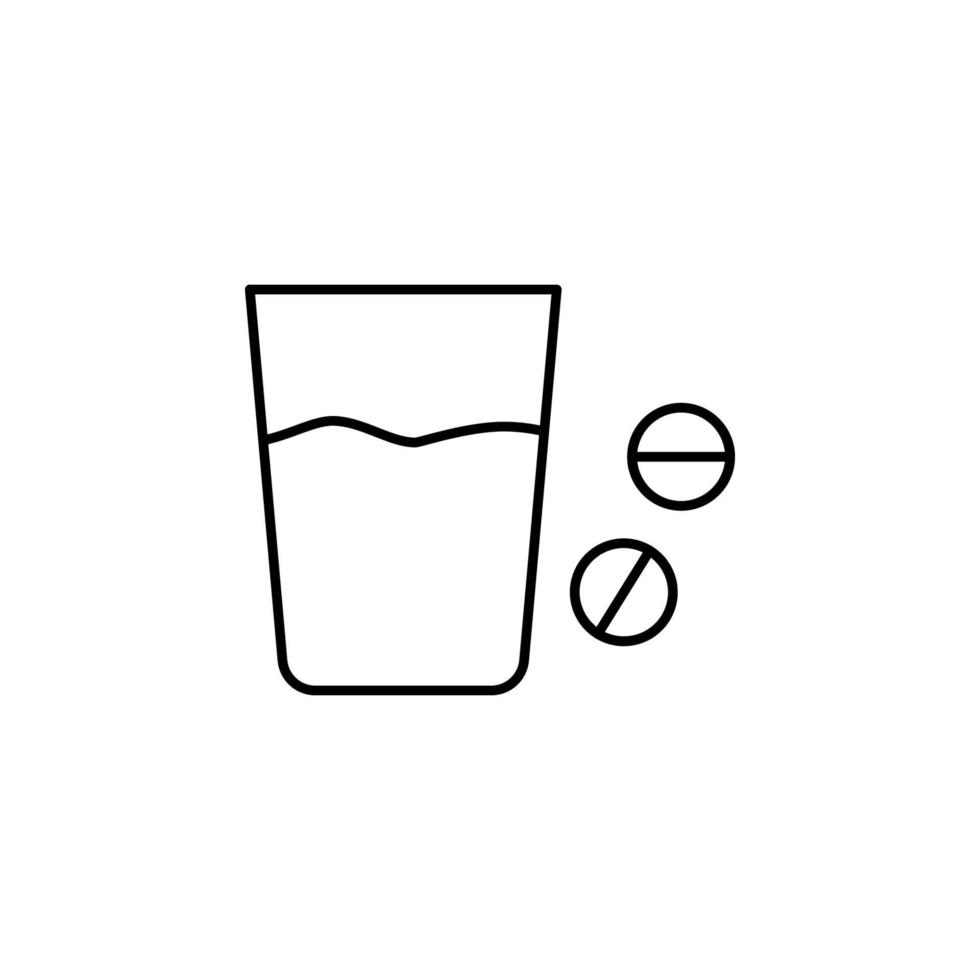 tabletten, water vector icoon illustratie