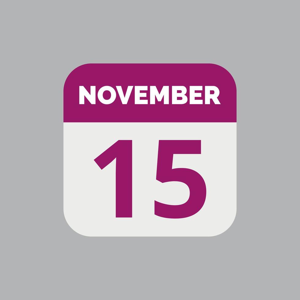 15 november kalender datum icoon vector