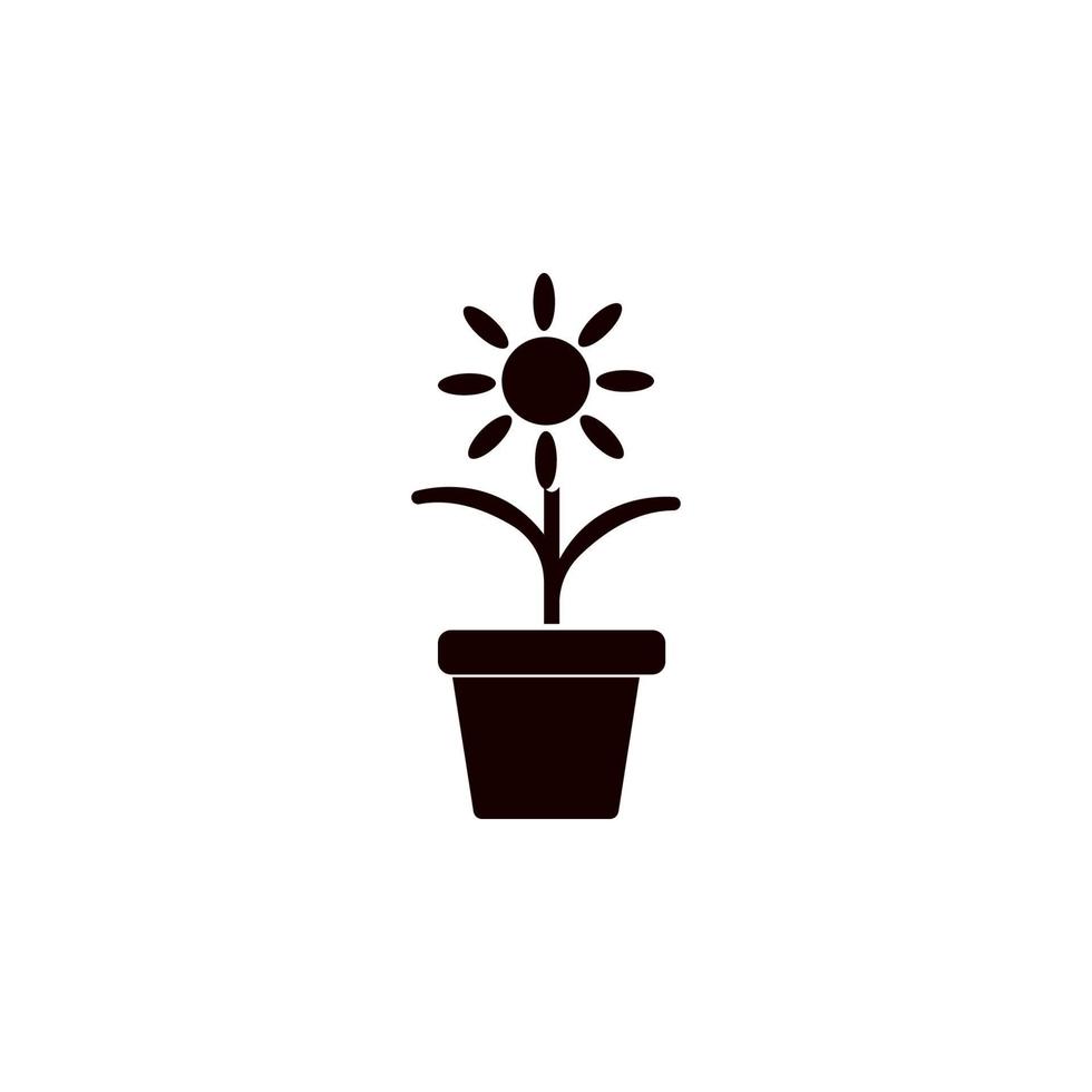 bloem in een pot vector icoon illustratie
