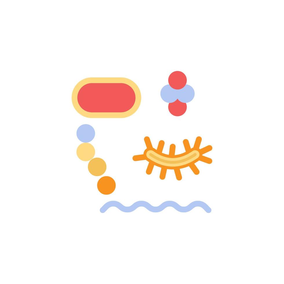chemie, bacterie kleur vector icoon illustratie