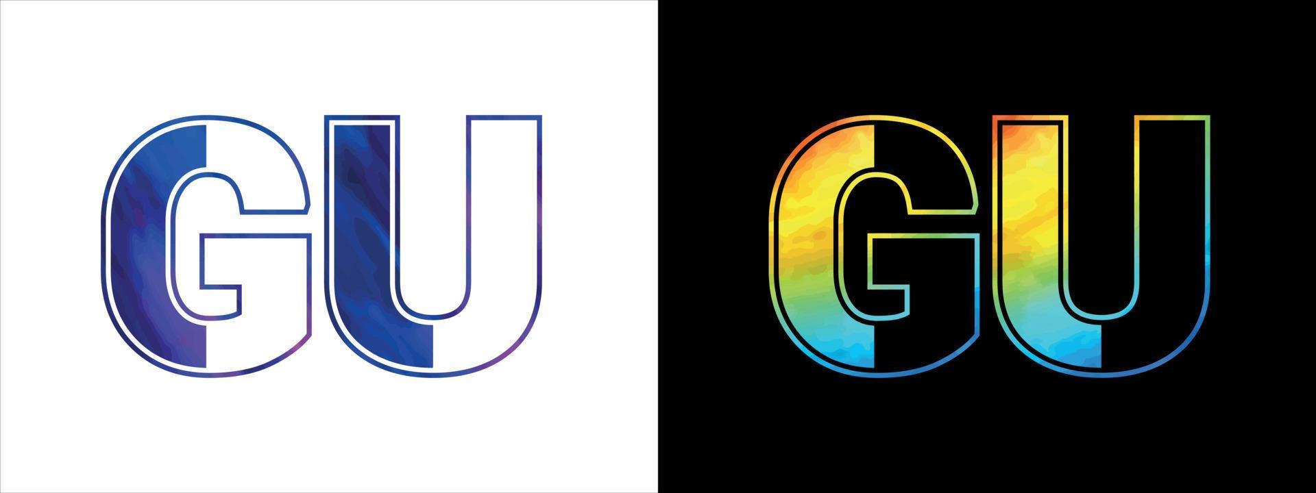 brief gu logo ontwerp vector sjabloon. creatief modern luxueus logotype voor zakelijke bedrijf identiteit