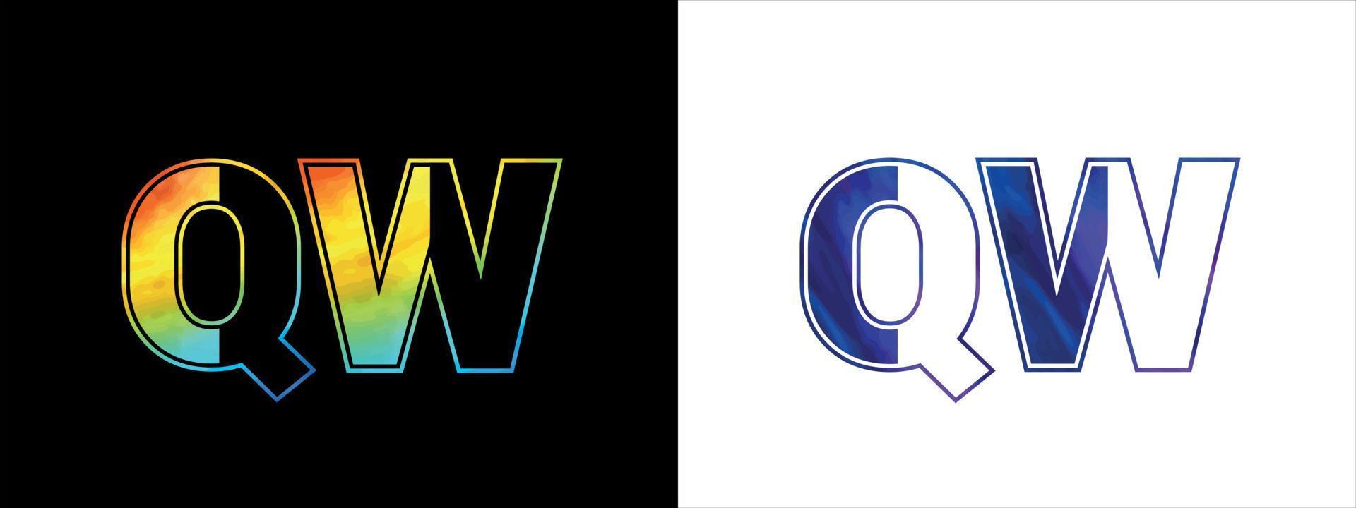 eerste brief qw logo icoon vector ontwerp sjabloon. premie luxueus logotype voor zakelijke bedrijf identiteit