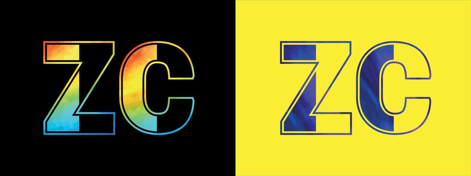 eerste brief zc logo icoon vector ontwerp sjabloon. premie luxueus logotype voor zakelijke bedrijf identiteit