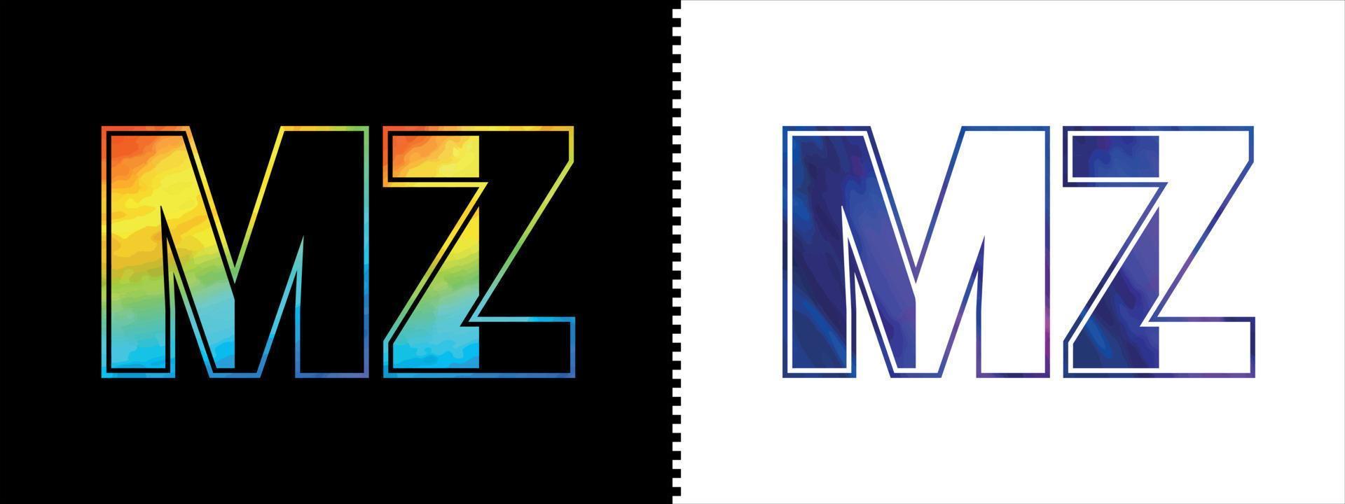 eerste brief mz logo icoon vector ontwerp sjabloon. premie luxueus logotype voor zakelijke bedrijf identiteit
