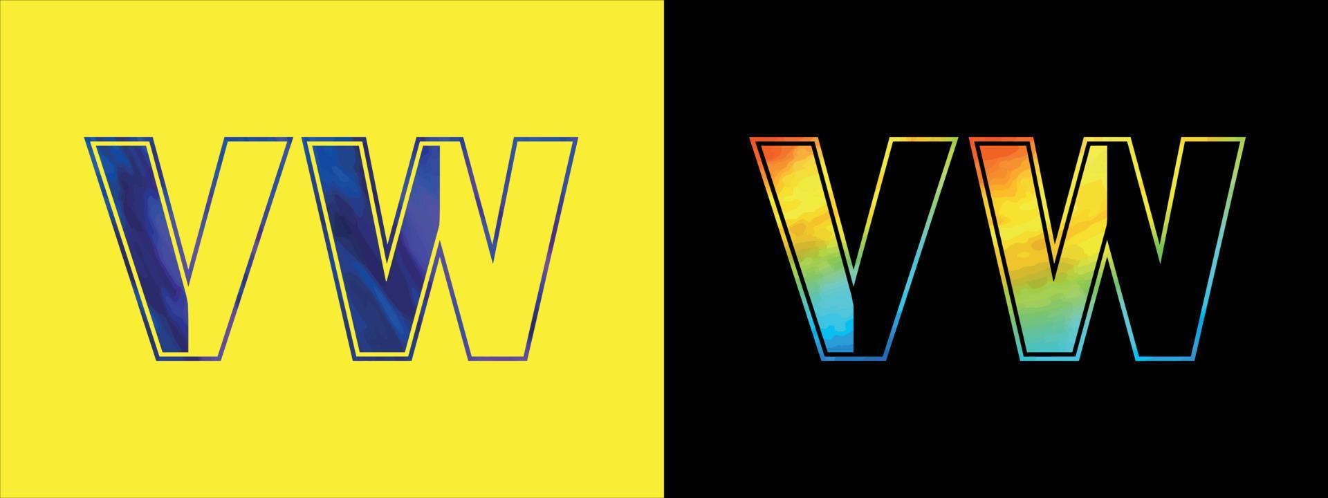 brief vw logo ontwerp vector sjabloon. creatief modern luxueus logotype voor zakelijke bedrijf identiteit