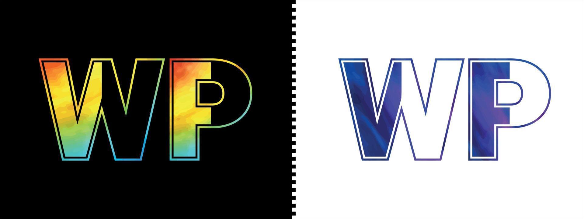 brief wp logo ontwerp vector sjabloon. creatief modern luxueus logotype voor zakelijke bedrijf identiteit