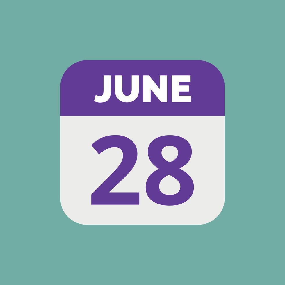 28 juni kalender datum icoon vector