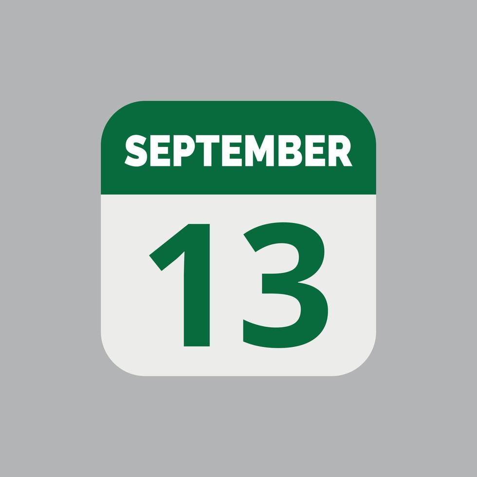 13 september kalender datum icoon vector