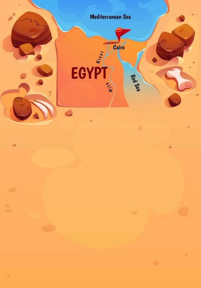 Egypte geografisch kaart met Cairo, Nijl, rood zee vector