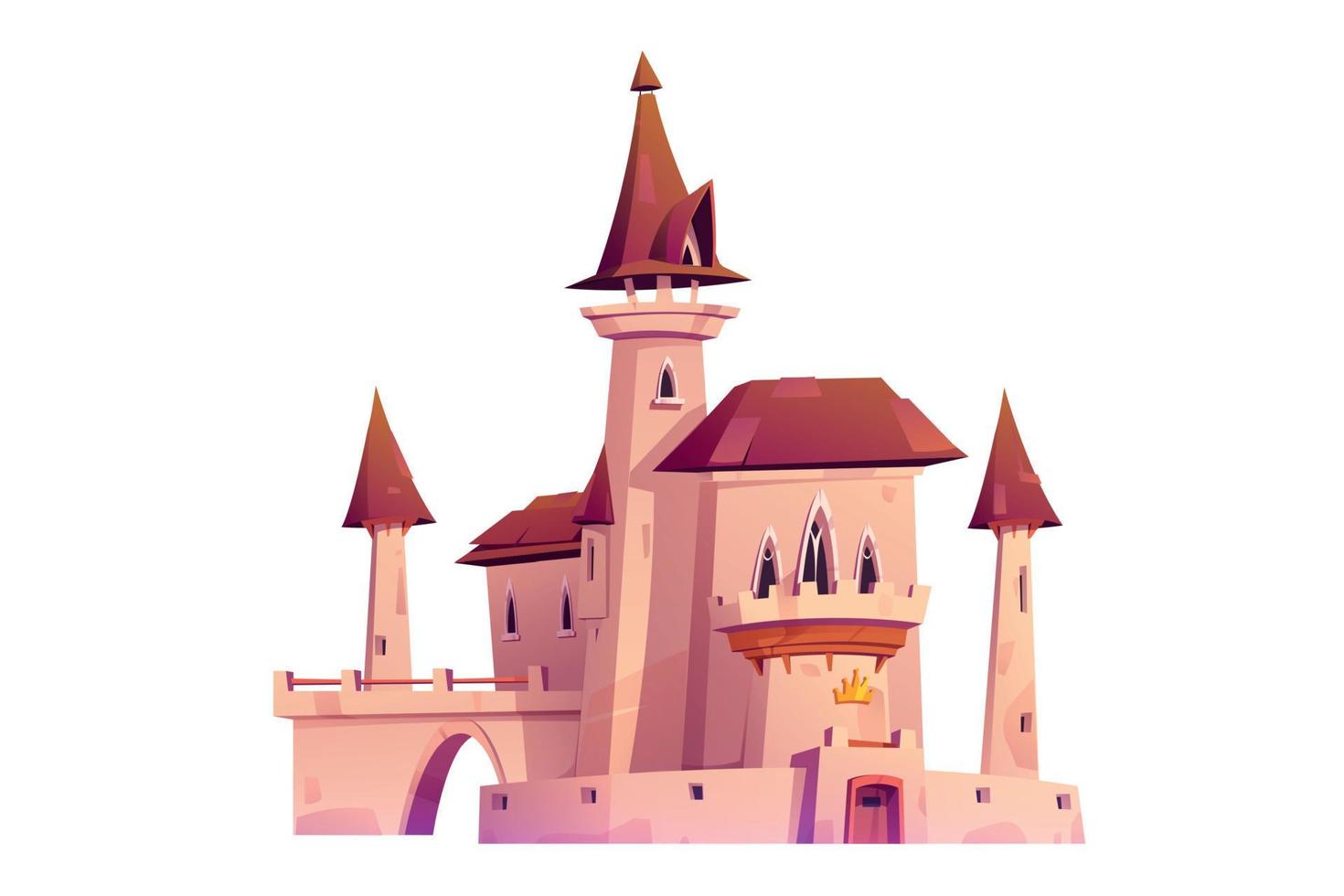 magie prinses paleis, middeleeuws Koninklijk kasteel vector