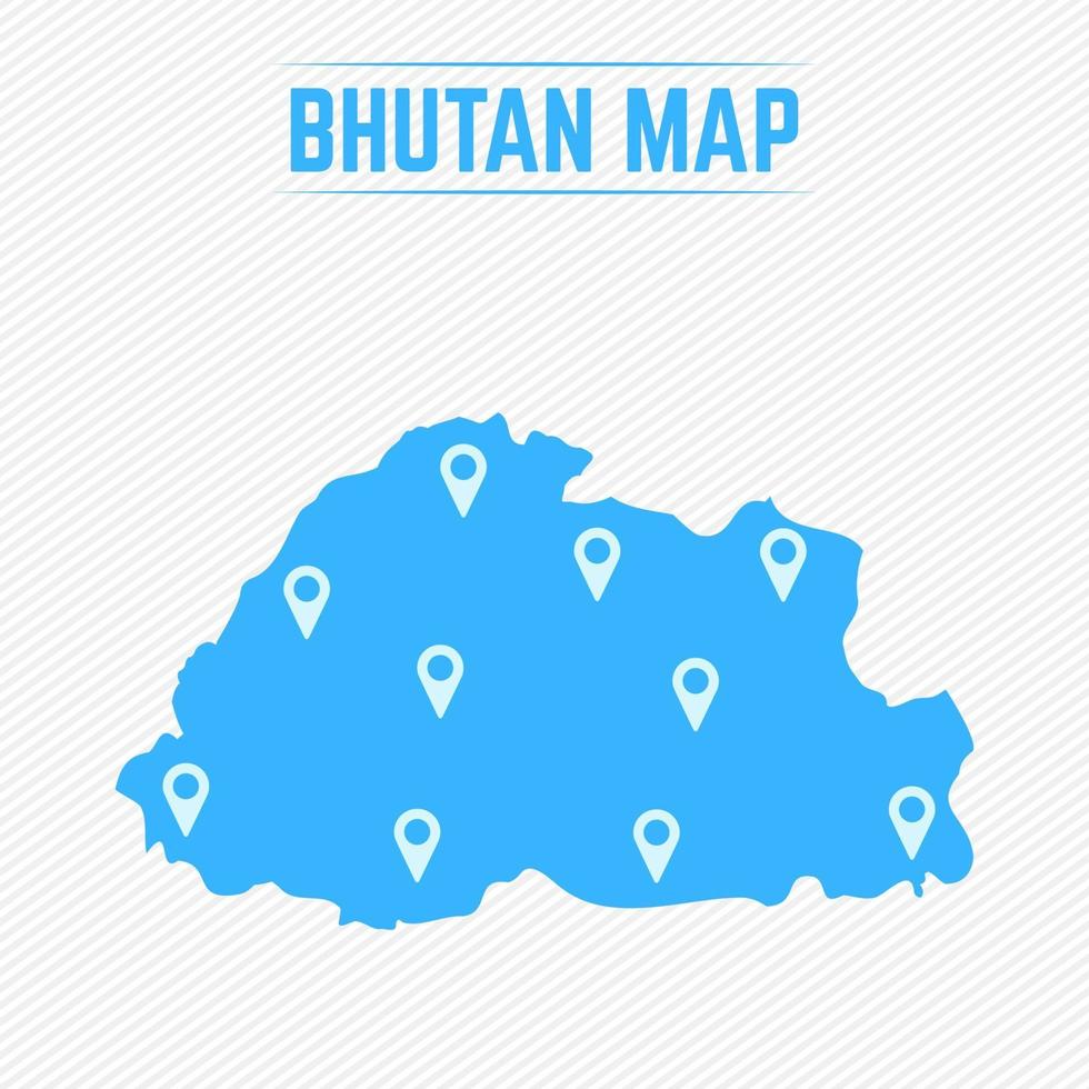 Bhutan eenvoudige kaart met kaartpictogrammen vector