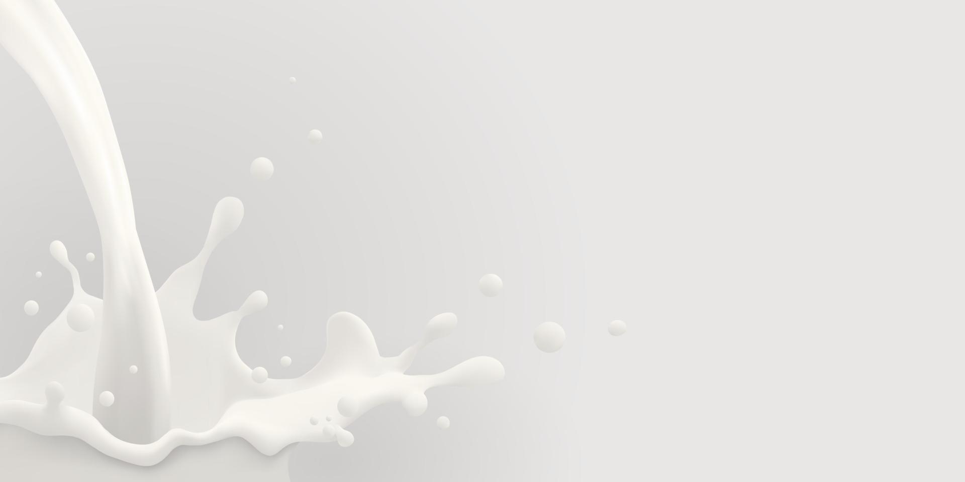 melk Jet achtergrond, melkachtig plons, vector realistisch vloeistof wit plons Aan geïsoleerd achtergrond. 3d illustratie.