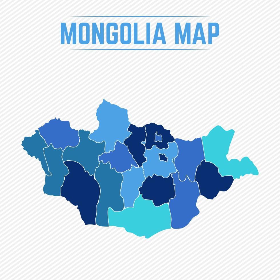 Mongolië gedetailleerde kaart met regio's vector