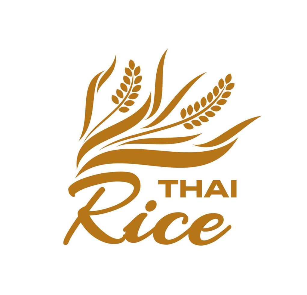 Thais rijst, Aziatisch voedsel, landbouw bedrijf icoon vector