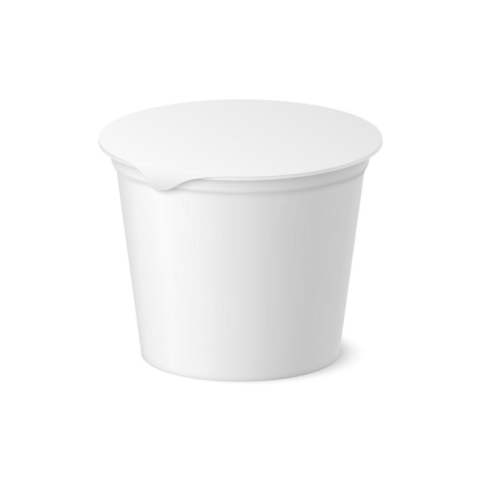 vector realistisch yoghurt, ijs room of verzuren creme pakket