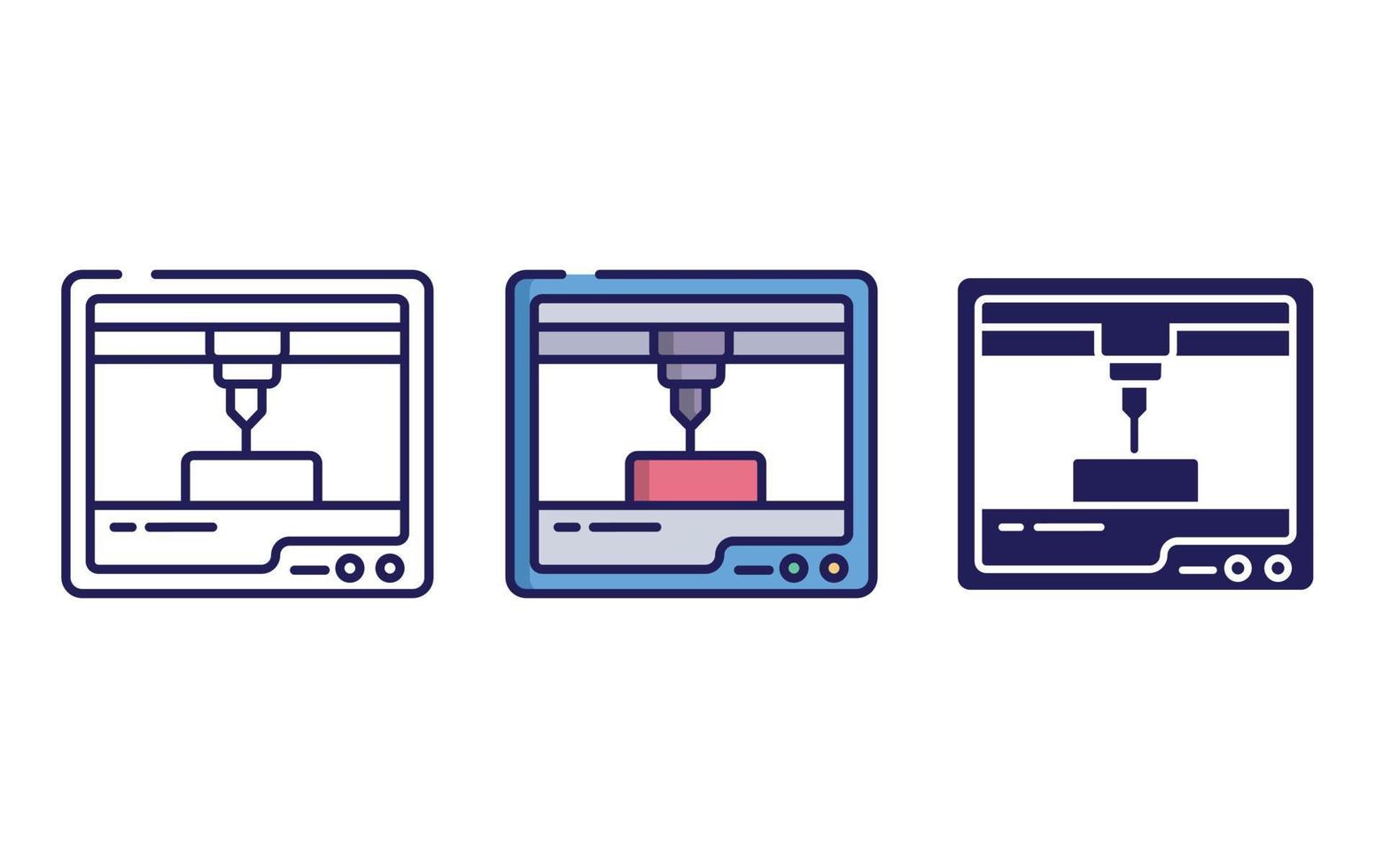 3D-printer vector pictogram