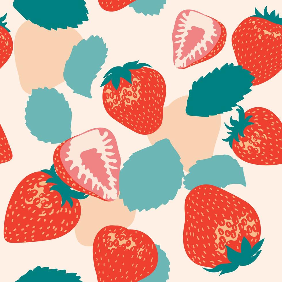 vector naadloos patroon met aardbeien . vlak illustratie