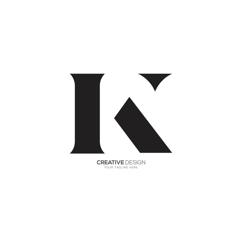 brief k modern klassiek vorm uniek monogram logo ontwerp vector