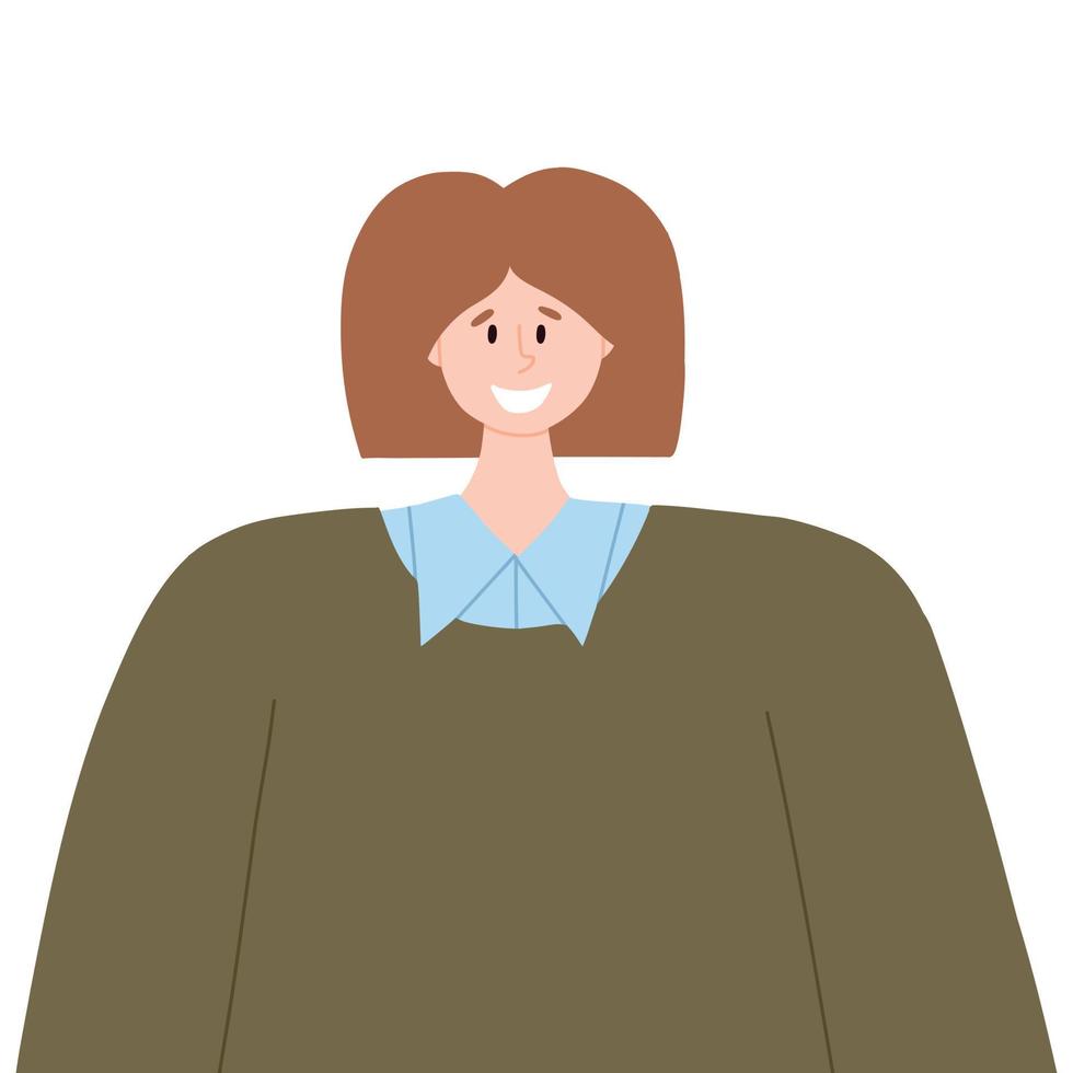 portret van een schattig meisje. vector illustratie. vrouw avatar in vlak stijl. modern vrouw avatars.