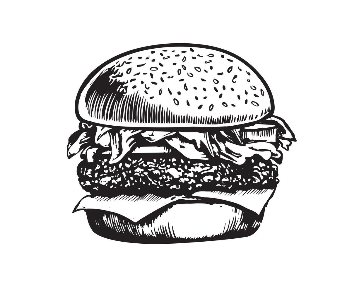 vector hand- getrokken hamburger