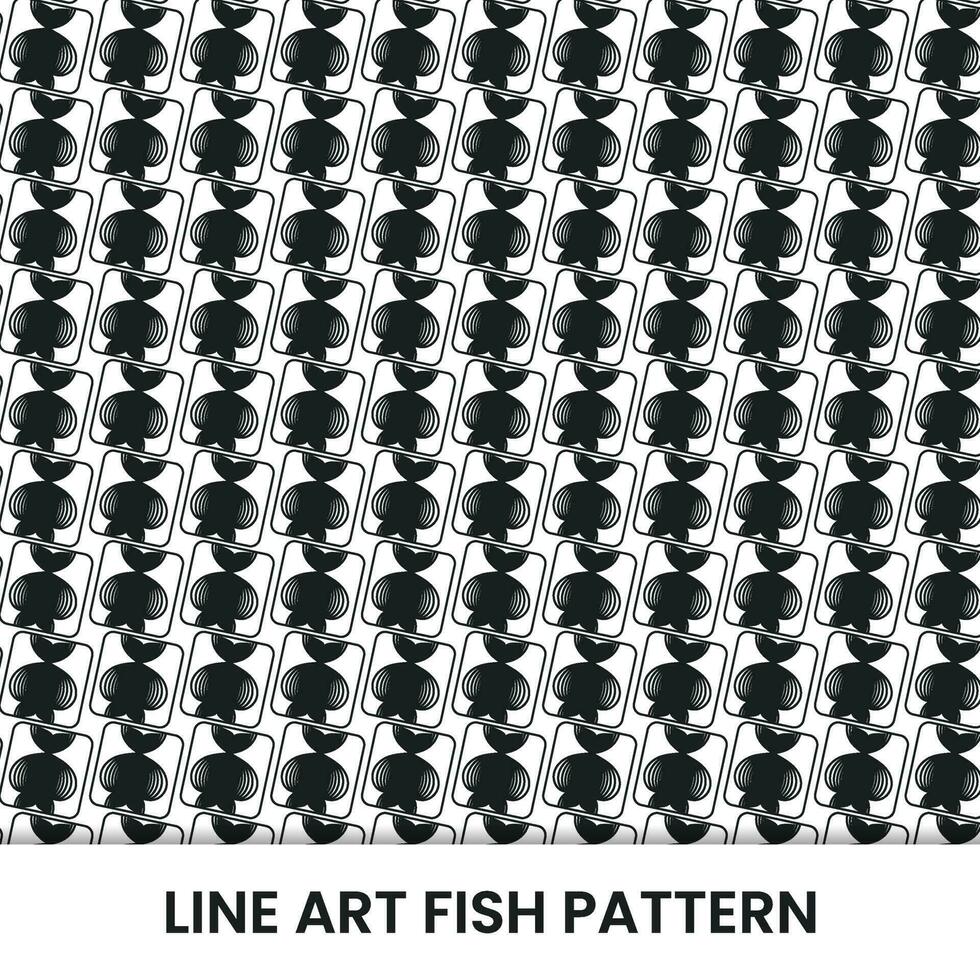 vis patroon met lijn vormen vector