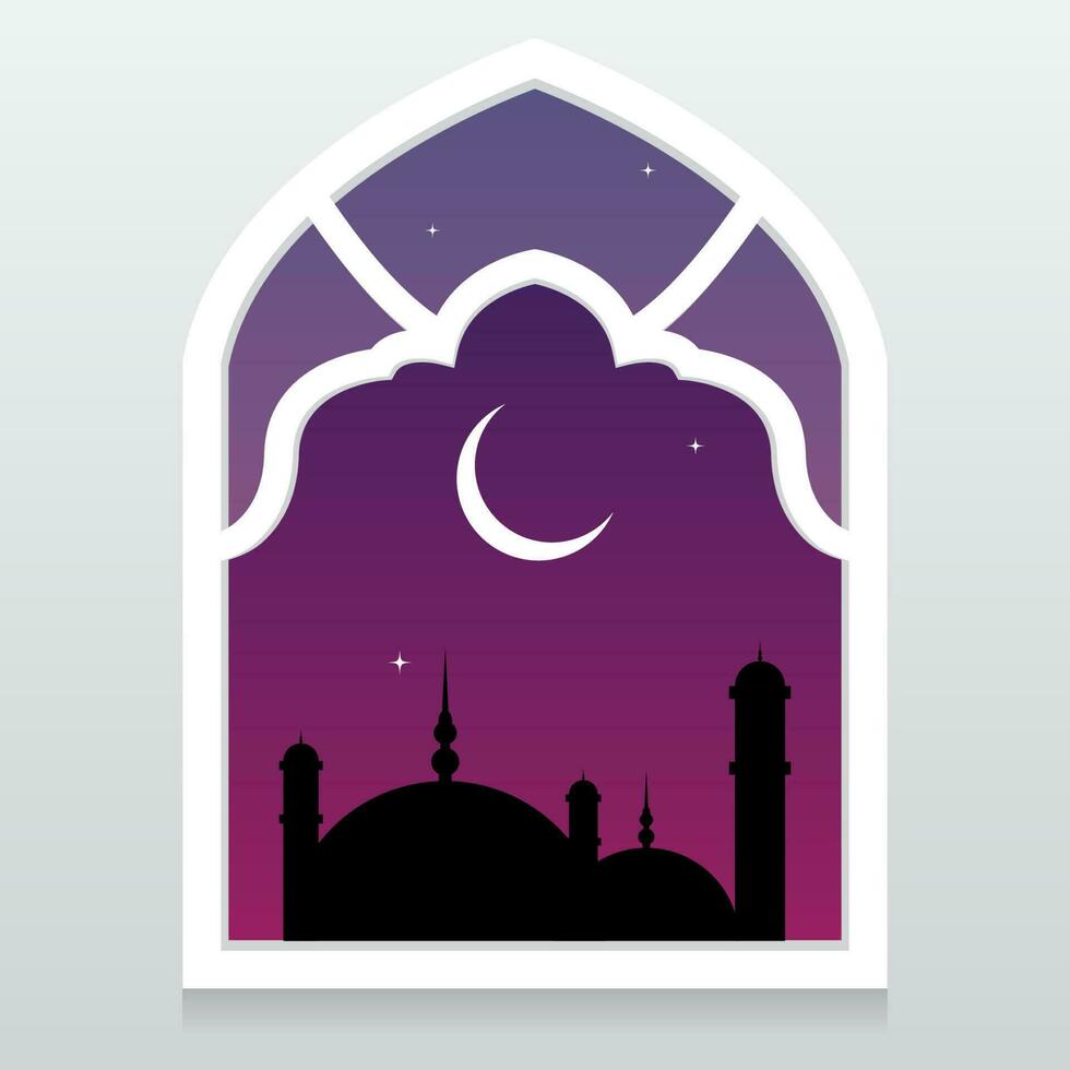 Islamitisch ramen vector illustratie voor Ramadan kareem, eid mubarak, al fitr, al adha, muharram, enz