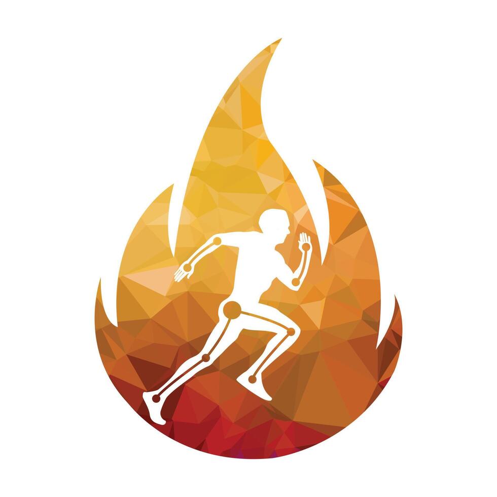 rennen Mens Aan een brand icoon. vector illustratie van rennen Mens Aan een brand.
