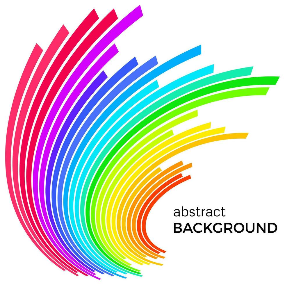 abstract achtergrond met kleurrijk regenboog lijnen. gekleurde cirkels met plaats voor uw tekst Aan een wit achtergrond. vector