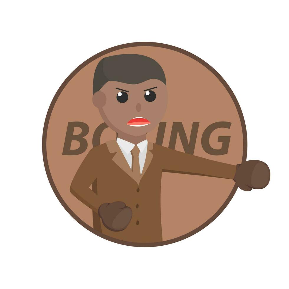 zakenman Afrikaanse bokser aanval mascotte ontwerp karakter Aan wit achtergrond vector