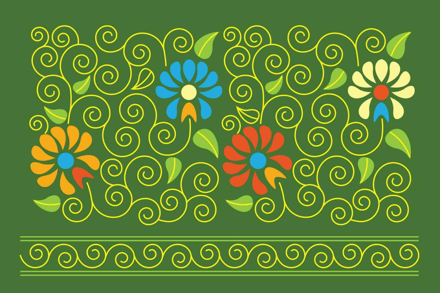 kleurrijk bloemen en mooi bladeren kader en achtergrond vector. vector