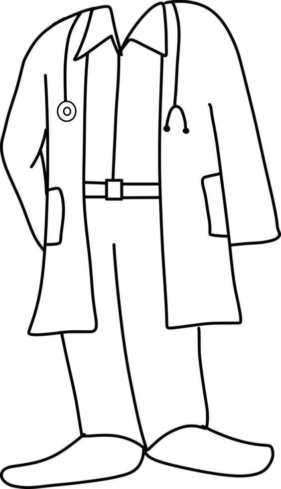 skecth van dokter uniform vector