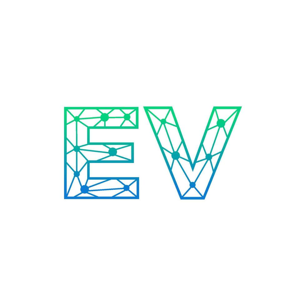 abstract brief ev logo ontwerp met lijn punt verbinding voor technologie en digitaal bedrijf bedrijf. vector