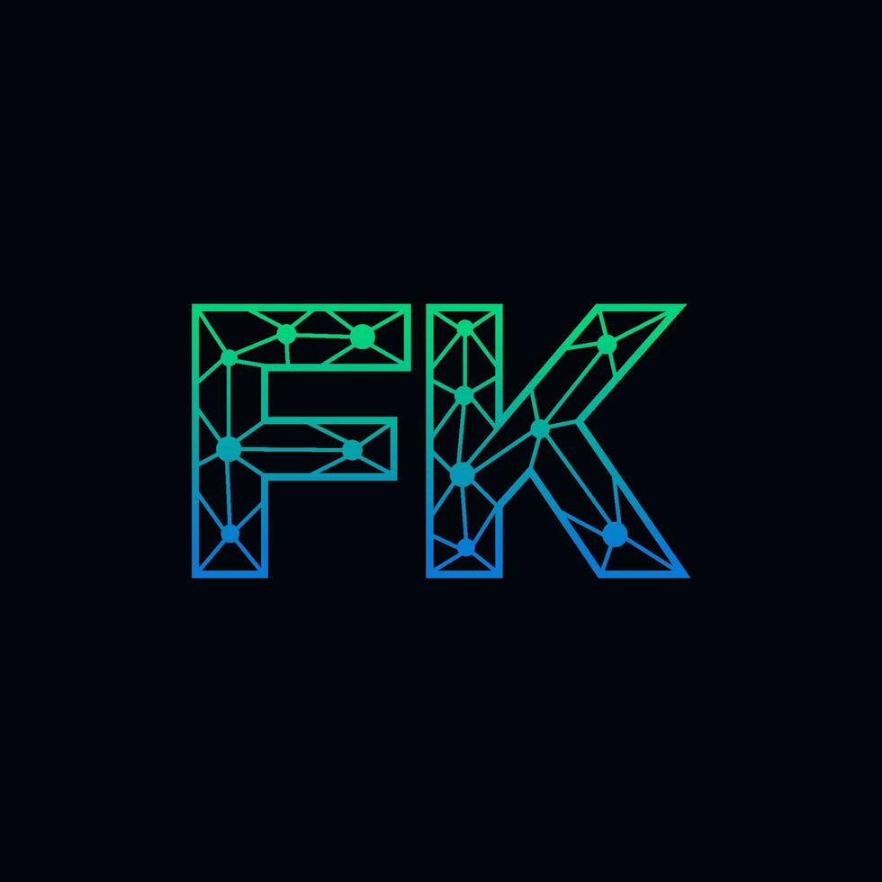 abstract brief fk logo ontwerp met lijn punt verbinding voor technologie en digitaal bedrijf bedrijf. vector