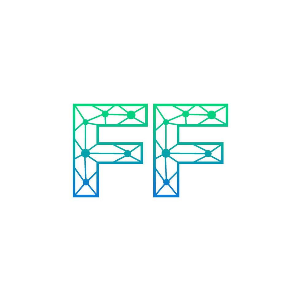 abstract brief ff logo ontwerp met lijn punt verbinding voor technologie en digitaal bedrijf bedrijf. vector