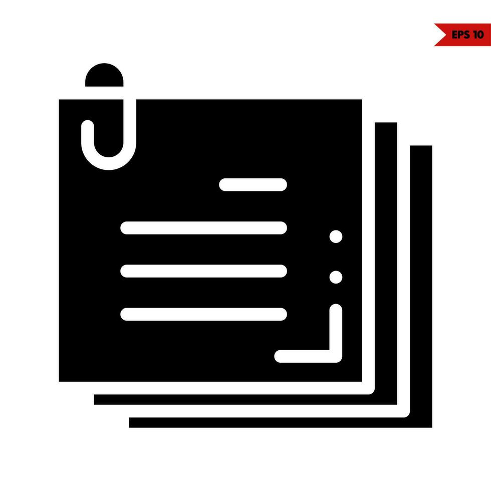 pin in papier document glyph icoon vector
