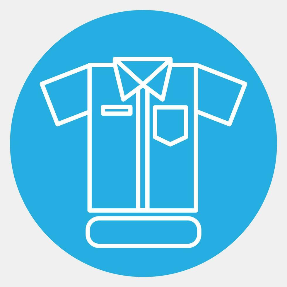 icoon uniform. school- en onderwijs elementen. pictogrammen in blauw ronde stijl. mooi zo voor afdrukken, affiches, logo, advertentie, infografieken, enz. vector