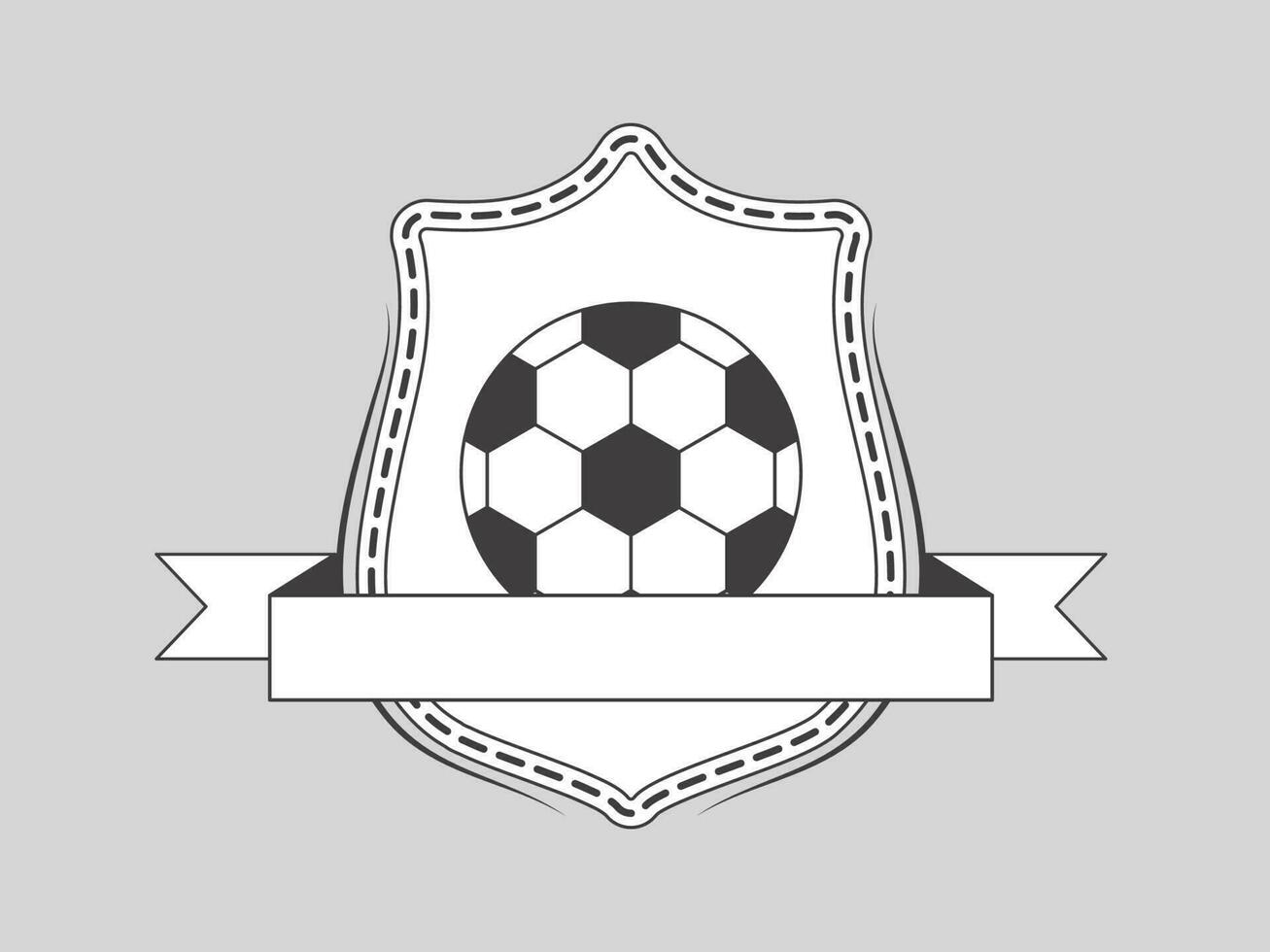 tekening voetbal schild etiket Aan grijs achtergrond. vector