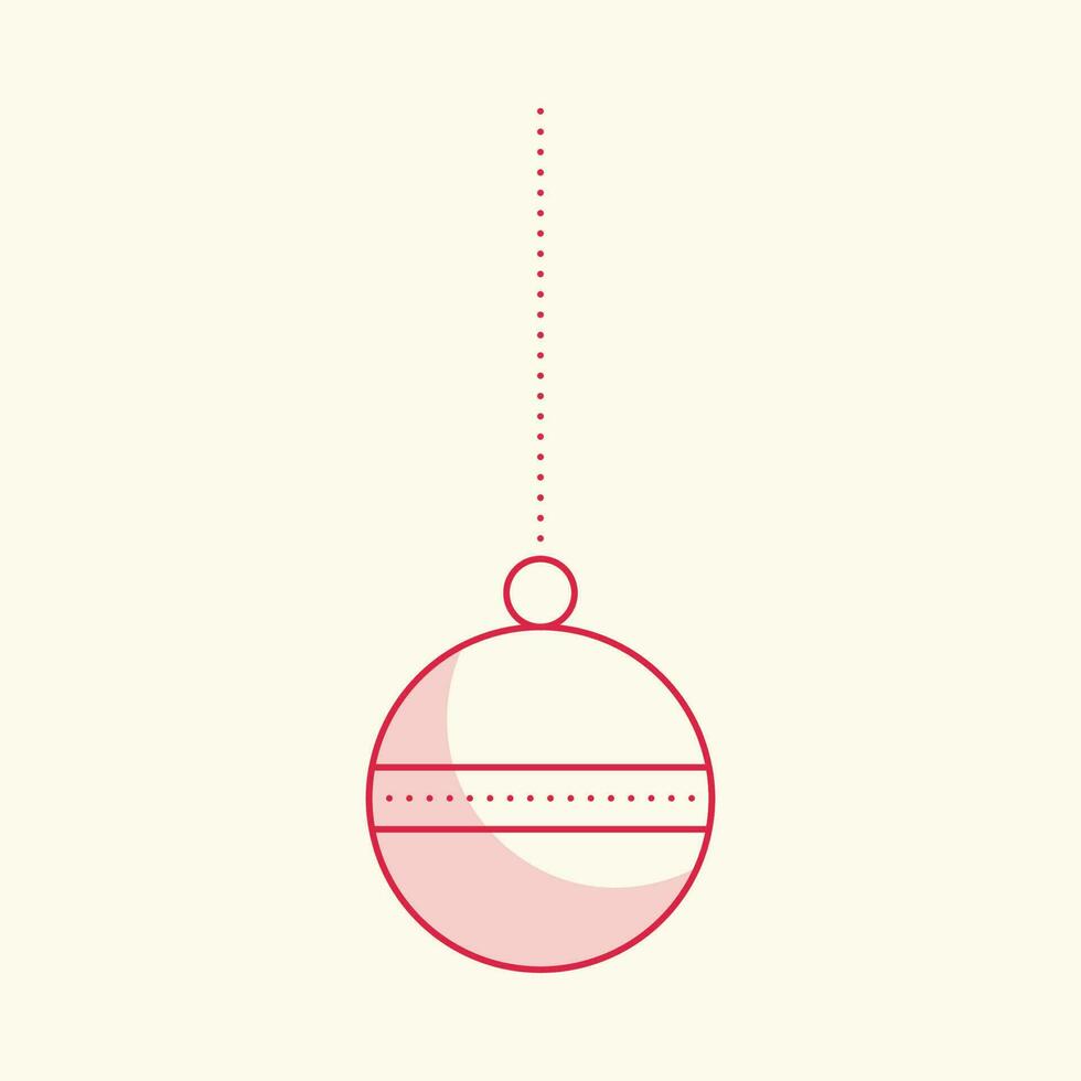 dubbel toon Kerstmis bal of snuisterij hangen element Aan kosmisch latte achtergrond. vector