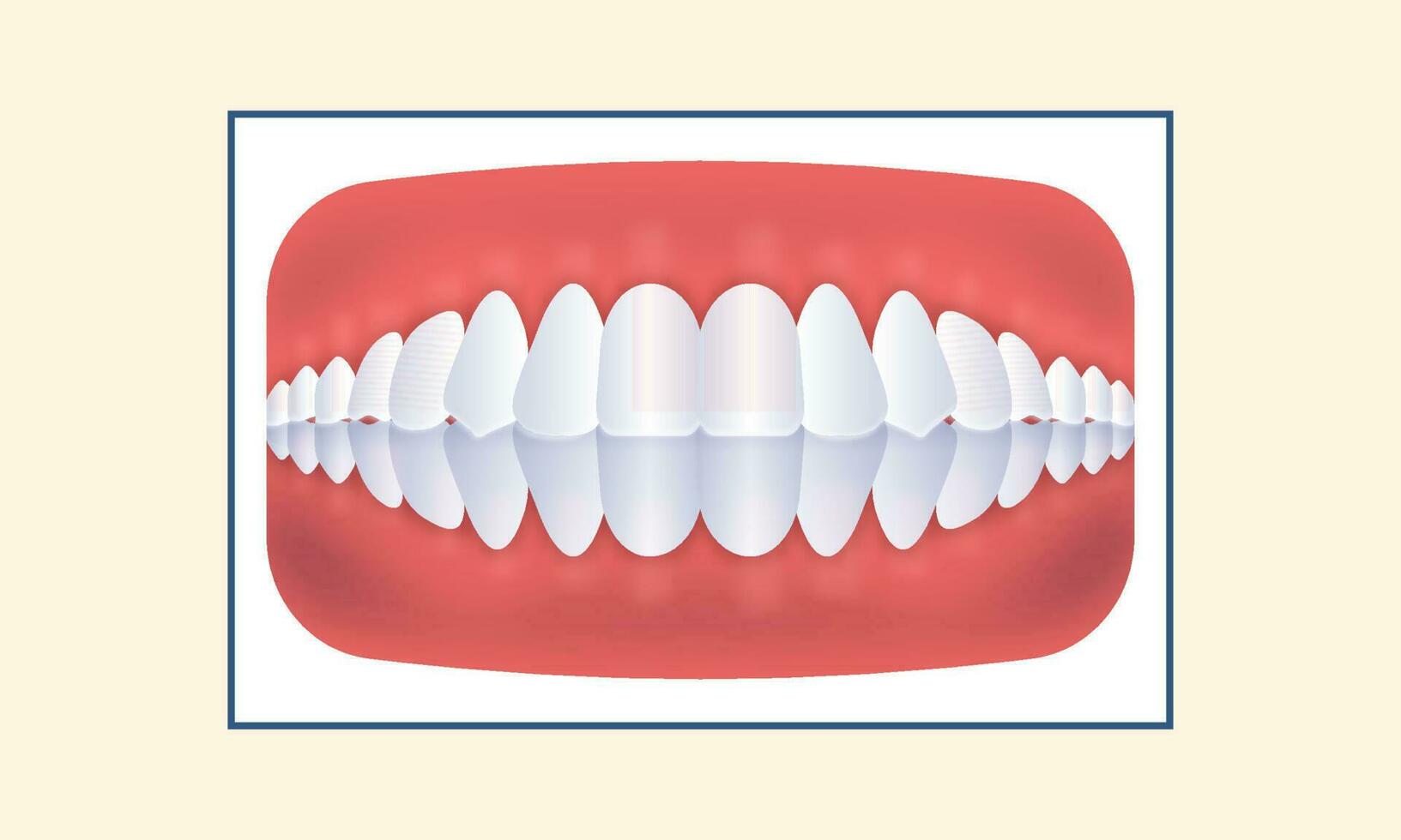 overbeet menselijk tanden icoon Aan geel achtergrond. vector