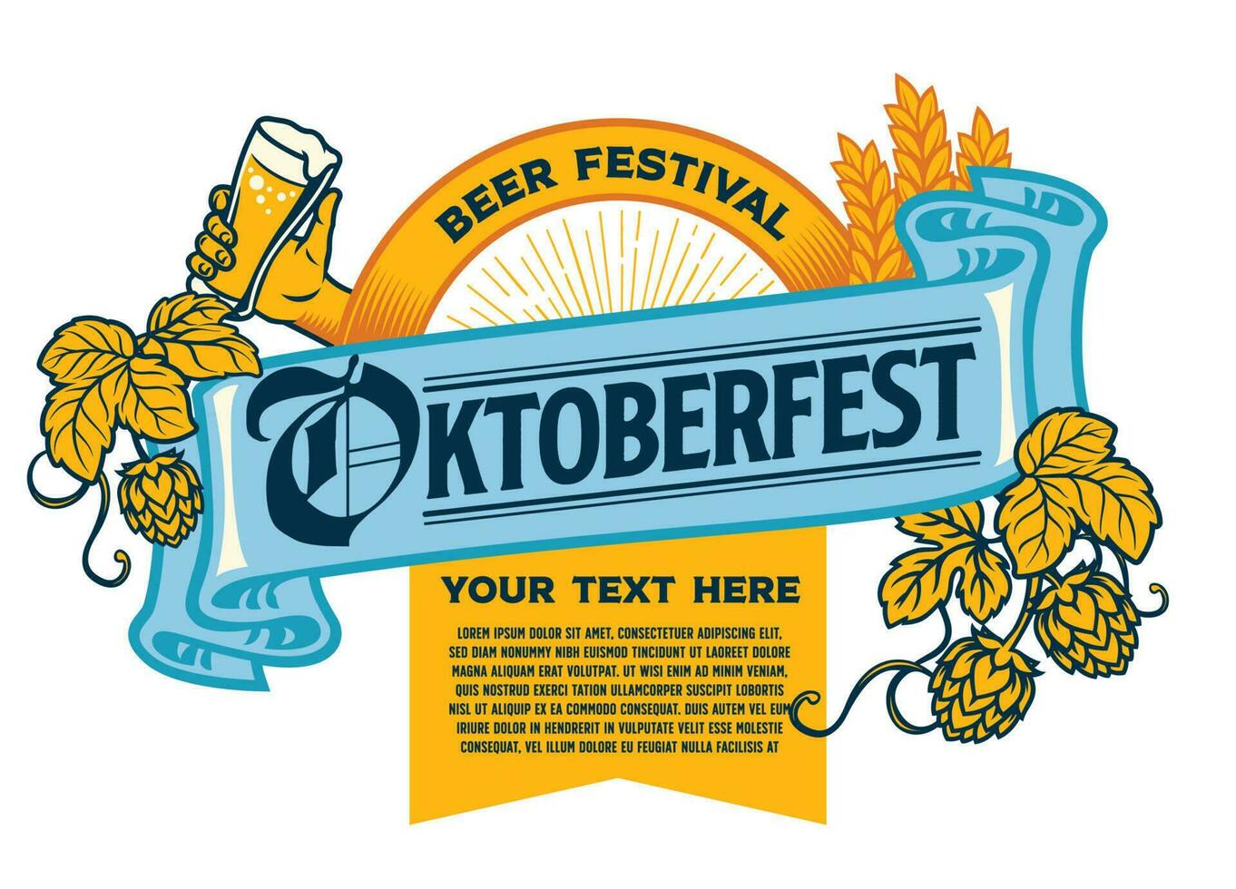 oktoberfeest evenement typografie wijnoogst etiket stijl vector