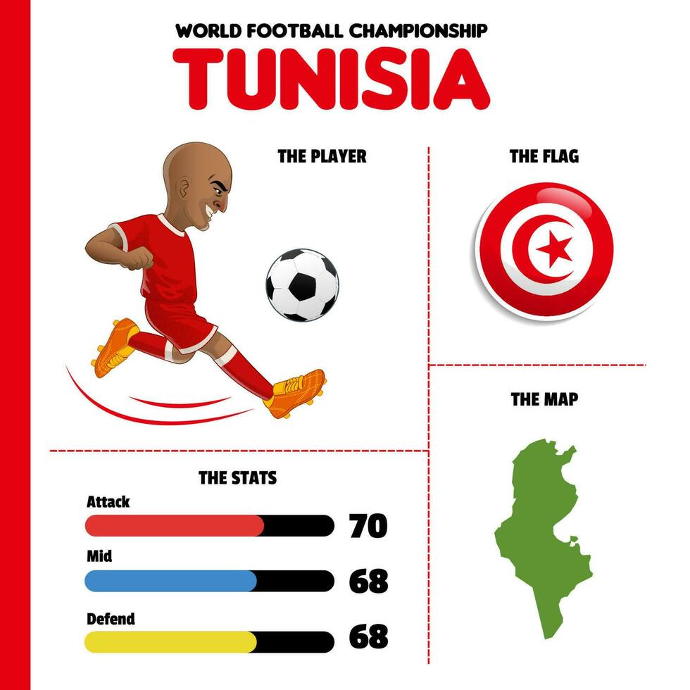 wereld Amerikaans voetbal team Tunesië vector