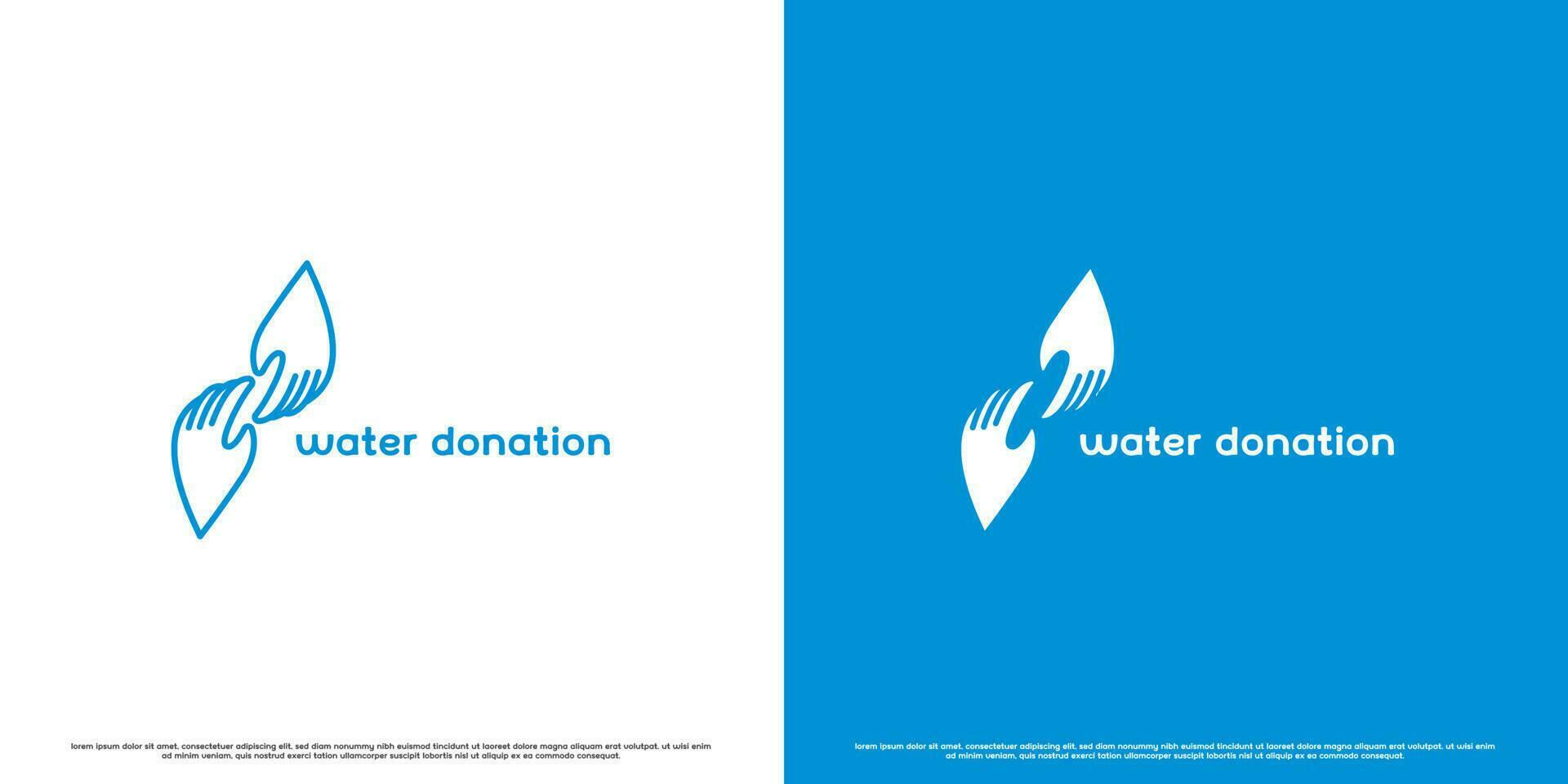 modern water bijdrage logo ontwerp illustratie. gemakkelijk vlak abstract silhouet van hand- gebaar geven schenken water. zorg voor de menselijk milieu schoon water. sociaal kwestie milieu crisis icoon. vector