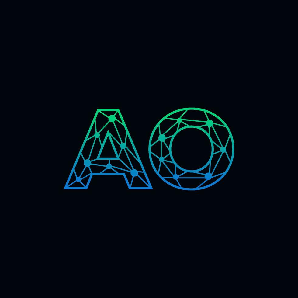 abstract brief oa logo ontwerp met lijn punt verbinding voor technologie en digitaal bedrijf bedrijf. vector